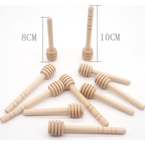 10Pcs/Set Wooden Stirrers Honey Dipper Wood Honey Spoon Stick for Honey Jar Stick Collect Dispense Honey Coffee stirring Tools