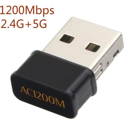 1200Mbps USB Wifi Adapter Dual Band 2.4Ghz 5Ghz USB Wireless WiFi Network Card for Windows Mac OS Desktop Laptop