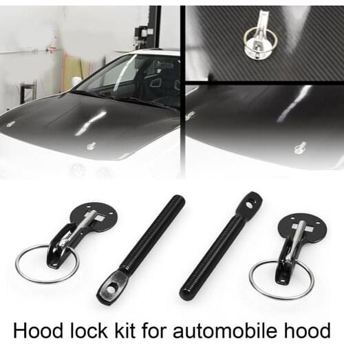 2 Set Car modified Bonnet Lock Pin Durable Modified Parts Anti-corrosion Aluminum Alloy Hood Latch Pin Kit for Racing Cars