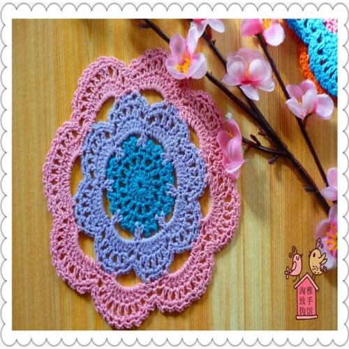 20 pcs 15cm round colored natural cotton handmade rustic wedding pad as table novelty household for wedding decoration for sale