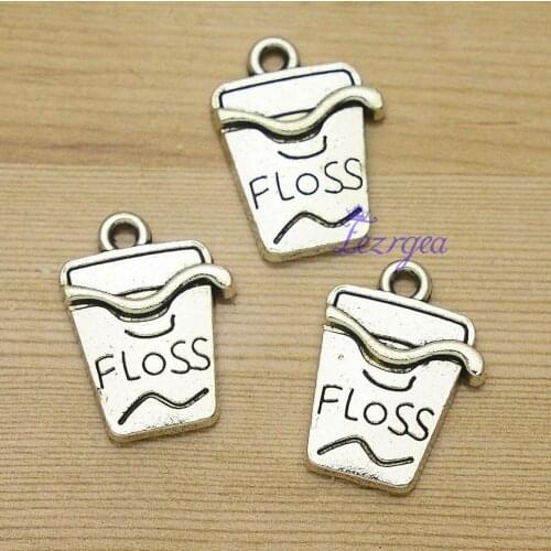 20pcs/lot--16x12mm, Antique silver plated floss charms,DIY supplies,Jewelry accessories