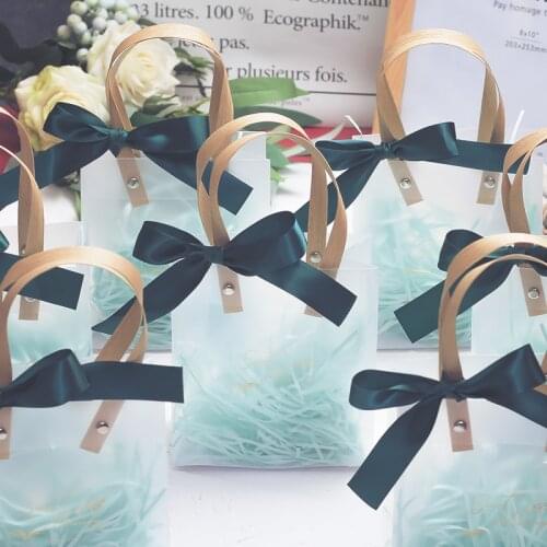 2021Christmas New Year Gift Bag Portable Transparent High-End Souvenir Bridesmaid Wedding Candy Box Ins Wind Small Packaging