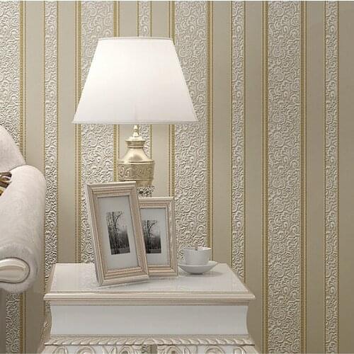 Modern European Style 3D Embossed Non-woven Striped Wallpaper Roll for Living Room Bedroom Background Wall Paper Home Decoration