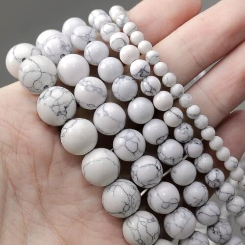 4mm/6mm/8mm/10mm Natural Black Line Turquoises Stone Round Loose DIY Beads for Jewelry Making Gift Bracelets&Bangles Wholesale