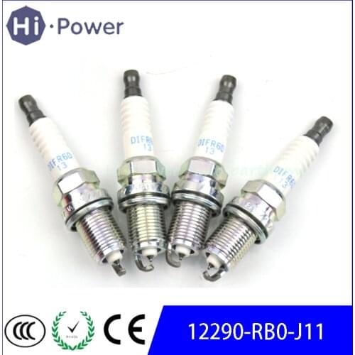 4x 12290-RB0-J11 DIFR6D13 94167 Iridium Spark Plugs For Honda CR-Z 2012-2016 1.5L DIFR6D-13 12290 RB0 J11 DIFR6D 13 12290RB0J11