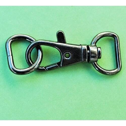 50 of 1.5 inch with 1/2 inch Loop End Gunmetal Swivel Clasps Lobster Claw Hooks and 50 of 1/2 inch Gunmetal D-rings