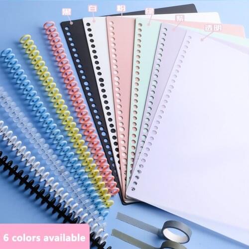 6SHEETS A4 A5 B5 20 Hole Binder Transparent PP Loose-leaf Cover Index Divider Separator Notebook Accessory Stationery useful