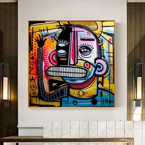 Abstract Graffiti Street Art Poster Joachim Colorful Face Canvas Painting Wall Art Pictures for Living Room Decoration Cuadros