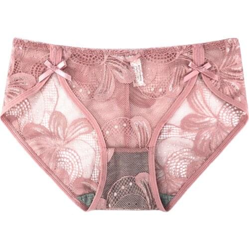 Ladies French lace underwear T type Japanese girl style elegant double bow high elastic air permeability 60232