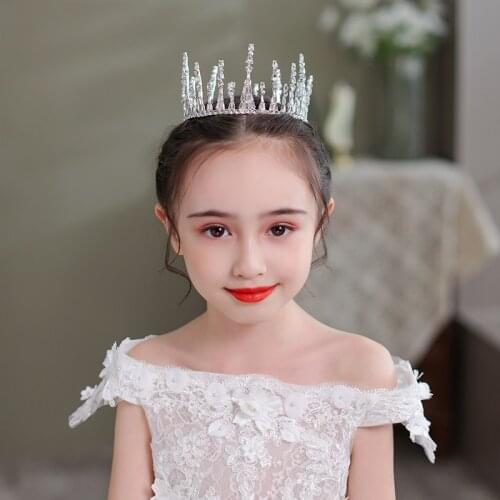Rhinestone Round Tiaras And Crowns Photography Girls Kid Silver Color Hair Accessories Princess Queen Hair Jewelry Party Diadems