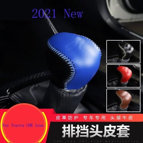 For Toyota CHR Izoa Gear Head Covers Interior Styling High Quality Leather Shift Knob Accessories