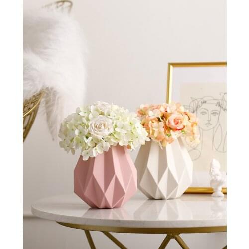 Europe Origami ceramic vase Macarons Dry flower small vases Creative Living Room wedding Tabletop Flower Arrangement vase