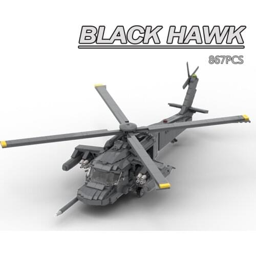 New Creator Military Series Aigle noir MH-60 hawk helicopter Model MOC Building Blocks Airfighter Bricks Toys Plane for boys