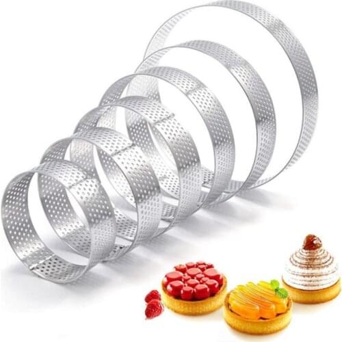 Round Stainless Steel Cake Molds Mousse Cake Tart Circle Mold Pizza Dessert DIY Decor Mould Tart Ring Kitchen Baking Tools