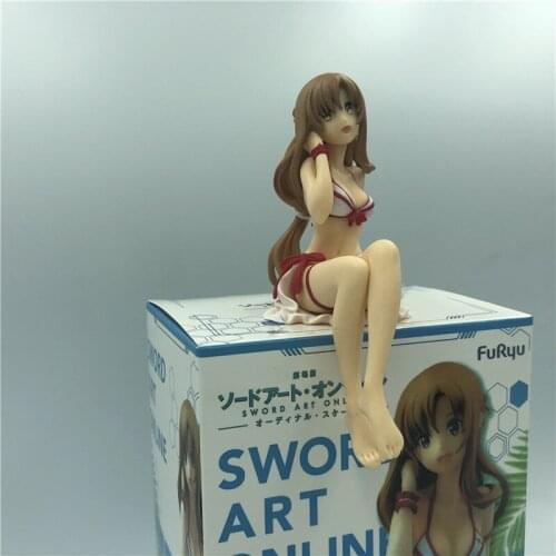 Sword Art Online Yuuki Asuna Action Figure Sitting Decoration Model Swimsuit SAO Collection Gift Noodle Stopper 12cm