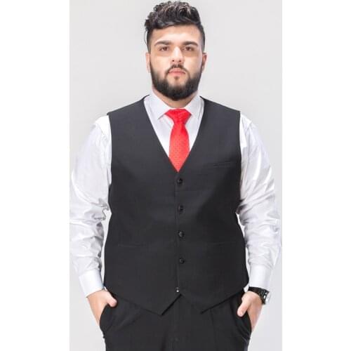 Oversize 7XL 8XL 9XL Mens business casual black vest vest Fashion solid color casual suit vest men New 2021
