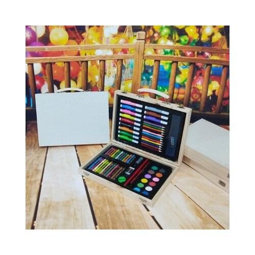 68-Piece Wooden Box Watercolor Pen Set Childrens Drawing Graffiti Pen Kids Color Pen Set Boy And Girl Gifts