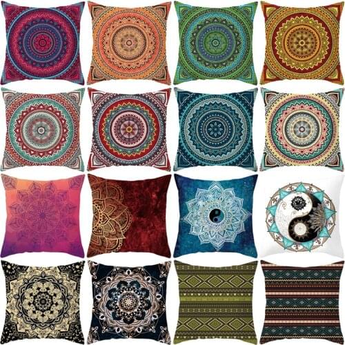 Mandala Pillowcase Boho Cushion Cover Floral Chair Car Throw Pillow Cover For Living Room Home cojines decorativos para sofá