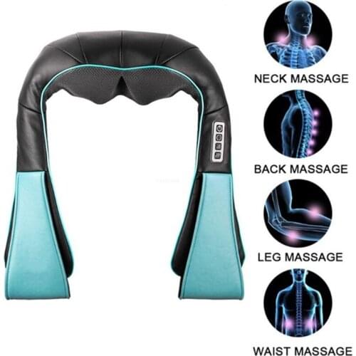 Newest Neck Massager 16 Massage Rollers 3D Kneading Massage Heating Direction Adjustable 3 Strength Smart Save Energy