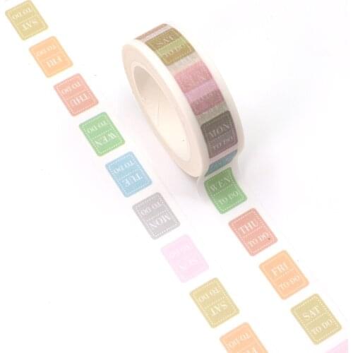 NEW 10pcs/Lot Decorative Week Note TO DO Washi Tapes Japanese Paper DIY Bullet Journal Adhesive Masking Tape Cute Stationery