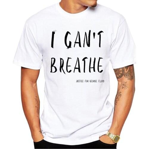 TEEHUB New Arrivals I Can't Breathe Men T-Shirt Fashion Letters Printed Tops Short Sleeve Cool Tshirts Funny Tee