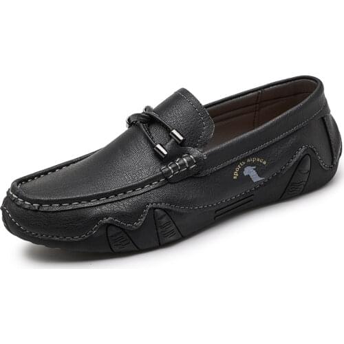 2021 New Men Shoes Luxury Brand Slip On Driving Shoes Fashion Leather Casual Shoes Classic Soft Moccasins Loafers Big Size