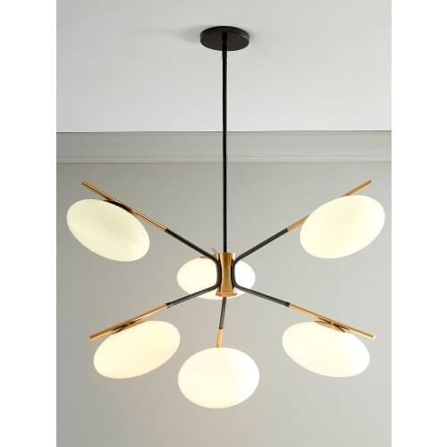 Simple glass chandelier elegant appearance LED wrought iron lamps fashion all-match for living room/dining room/bedroom/study