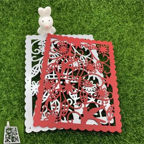 Rectangular decorative frame rattan leaves flowers hand embossed DIY album scrapbook metal cutting mold