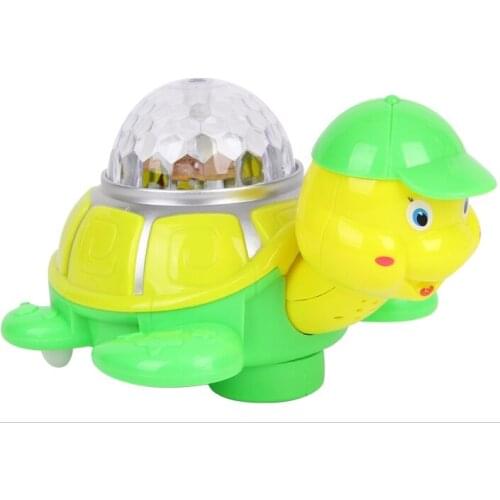 Colorful Lights Turn Turtle Electric Universal Light Music Childrens Educational Toys Baby Unisex Electronic Plastic Sounding