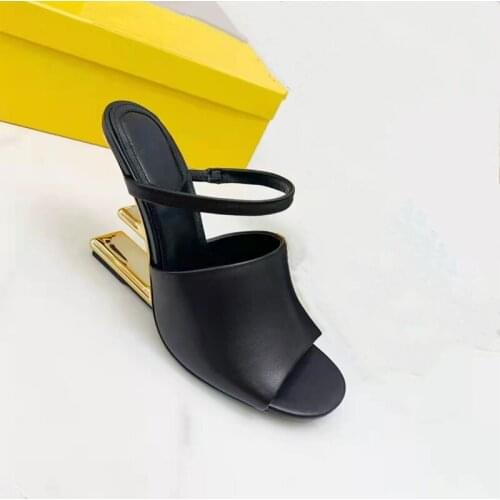 Mesh Leather Sandals for Women 2020 Ankle Strap Stiletto Round Toe Fashion Brand Sandles Women Cut Out Designers Shoes Woman