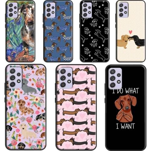 Dogs Dachshund Cute For Samsung Galaxy A12 A32 A52 A72 A51 A71 A31 A11 A02S A20S A50 A70 A20e A21S Phone Case
