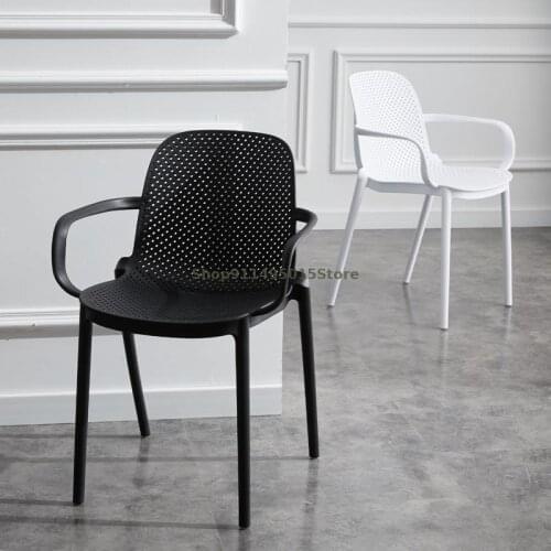 Dining Chair Home Modern Simple New Product Fashion Nordic Armrests Stackable Backrest Thicken Chair