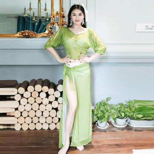 Belly dance dress 2020 summer new sexy elegant top + skirt 2pcs dance suit oriental dance suit