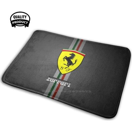 Carbon Fiber Comfortable Door Mat Rug Carpet Cushion Italy Italia Car Cars Flag Scuderia Carbon Fiber Scuderia Leclerc Vettel