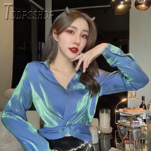2019 Autumn Short Style Soft Fabric Women Blouse Temperament Long Sleeve Female Blouses
