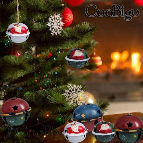 20pcs 80mm 60mm Jingle Bells Chimes Bell Iron Pendants Hanging for Christmas Tree Home Decoration DIY Craft Accessories