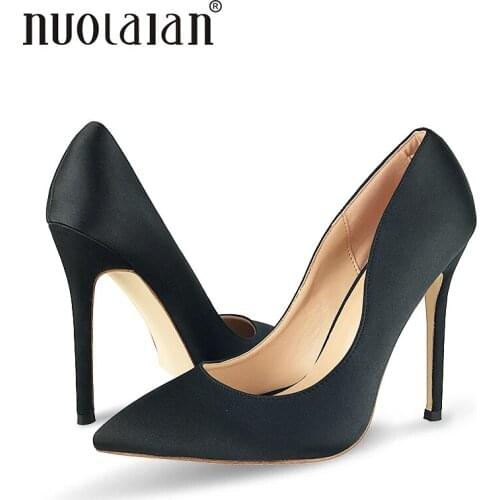 2018 Fashion Pointed Toe Classical Design Women Pumps 12CM Sexy High Heels Female Black Formal Dress Wedding Shoes Woman