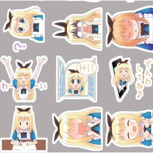 40 anime cute black hair band little girl paper sticker decoration DIY album diary scrapbook book label sticker cute stationery