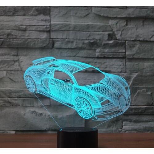 Vehicle Remote Control 3d Lamp Colorful Touch Led Led Night Light Visual Atmosphere Decorative Table 3d Light Fixtures