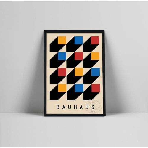 Bauhaus Exhibition Colourful Geometric Poster Minimalist Art Canvas Print Abstract Painting Wall Picture Living Room Home Decor
