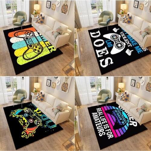 Anime Kids Gamer Area Rugs Play Area Rugs Child Anti-Slip Floor Mat 3D Cartoon Pattern Printing Carpets for Living Doormat