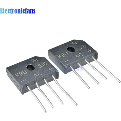 5PCS KBU810 KBU-810 8A 1000V Diode Bridge Rectifier Single Phase Bridge Rectifier New Arrival