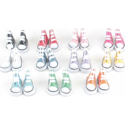 New Arrival Orange/Green Color 1Pair 3.5cm Mini Doll Canvas Denim Shoes Boots Dolls Sneakers Doll Accessories For Doll Sharon