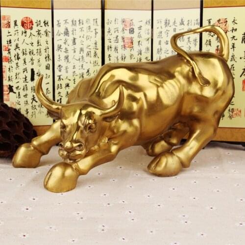 Fengshui Wealth Brass Bull Figurines Decoration Collectible Gift