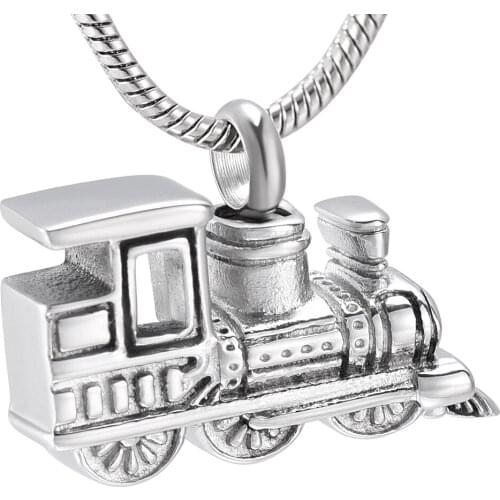 IJD10001 Mini Train for Human Ashes Lockets Keepsake Urn Necklace Stainless Steel Memorial Cremation Jewelry Pendant for Men