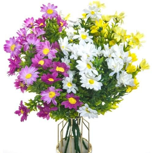 1 Bunch Silk Daisy Bouquet Artificial Flowers Vases for Home Decor Accessories Arrangement Diy Wedding Photo Props Fake Plants
