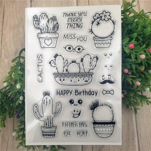 Cactus Seal Customization Decorative Scrapbook DIY Photo Album Cards Making Silicone Rubber Transparent Clear Stamp