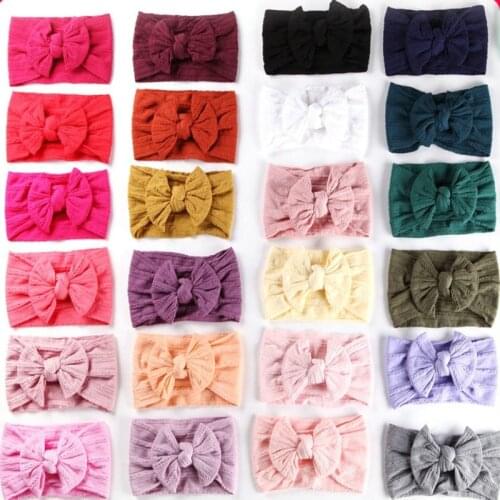 Kids Baby Toddler Headband Knit Nylon Headwrap headbands Knot bow headwear for girls Accessories Hair band Bows Wholesale