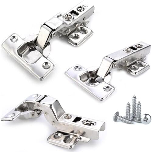 4Pcs C Series Hinge Stainless Steel Door Hydraulic Hinges Damper Buffer Soft Close For Cabinet Cupboard Furniture Hardware