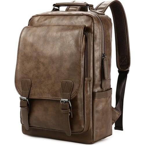 New Luxury School Backpack Waterproof Leather Backpack For Laptop Men Travel Teenage Student Backpack Bag Male Bagpack Mochila